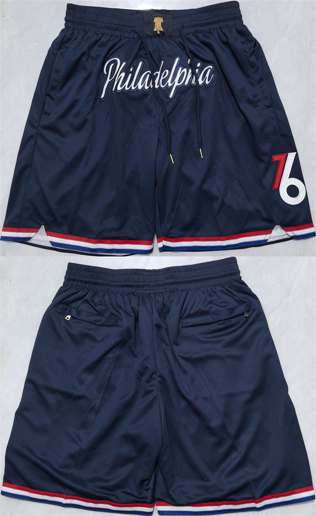 Men's Philadelphia 76ers Navy Shorts (Run Small)